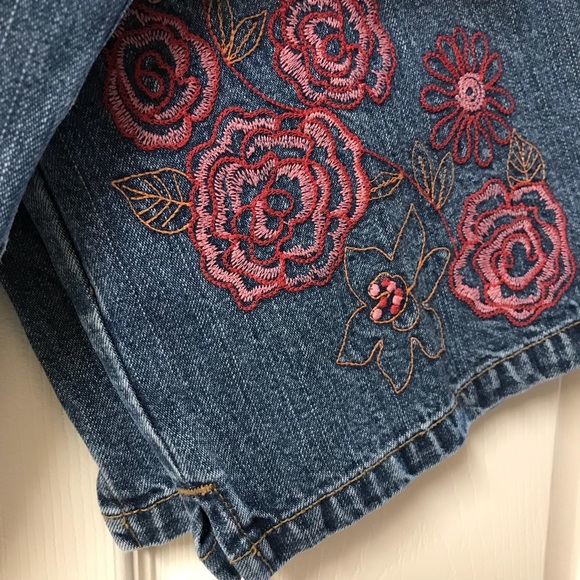 Denim Capris Geoffrey Beene Sport embroidered 10 - Picture 3 of 8